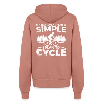 Retirement Cycling - Women’s Hooded Jacket - dusky rose - Back - Maraike (178cm)