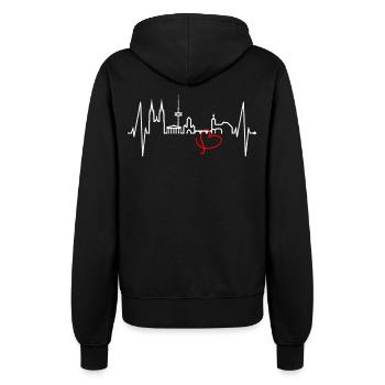 Regensburg Skyline Herzschlag Liebe Regensburger - Frauen Kapuzenjacke - Schwarz - Hinten - Maraike (178cm)