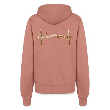 Amsterdam Skyline Niederlande Herzschlag Holland - Frauen Kapuzenjacke - Altrosa - Hinten - Maraike (178cm)