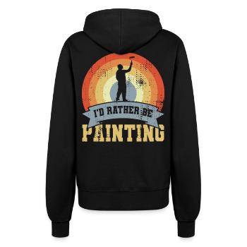 I’d Rather Be Painting - Frauen Kapuzenjacke - Schwarz - Hinten - Maraike (178cm)