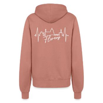 Florenz Skyline Italien Herzschlag I Love Firenze - Frauen Kapuzenjacke - Altrosa - Hinten - Maraike (178cm)