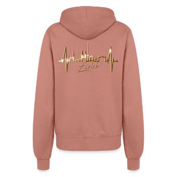 Zurich Skyline Heartbeat Suisse Amour Amour Zurich - Veste à capuche Femme - rose poudré - Dos - Maraike (178cm)