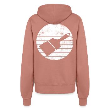 Maler Pinsel Zeichnung - Frauen Kapuzenjacke - Altrosa - Hinten - Maraike (178cm)