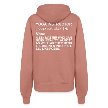 Yogalehrer Definition - Frauen Kapuzenjacke - Altrosa - Hinten - Maraike (178cm)