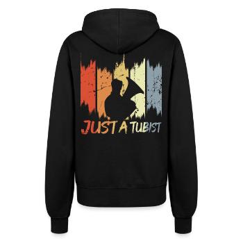 Funny tuba player - Women’s Hooded Jacket - black - Back - Maraike (178cm)