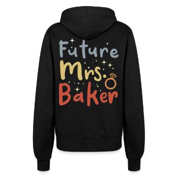 Frau Bäcker Vintage Look - Frauen Kapuzenjacke - Schwarz - Hinten - Maraike (178cm)
