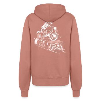 Steam locomotive - Women’s Hooded Jacket - dusky rose - Back - Maraike (178cm)