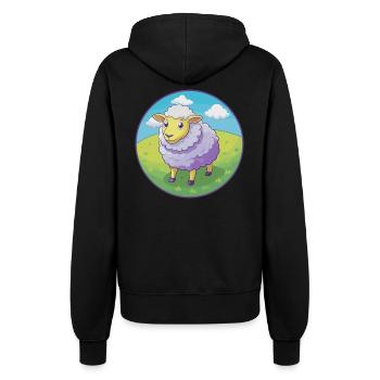 Schaf Niedlich Kawaii Cartoon Clipart Tier Haustier - Frauen Kapuzenjacke - Schwarz - Hinten - Maraike (178cm)
