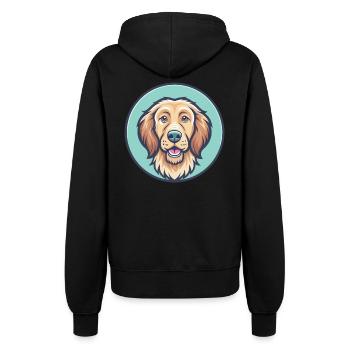 Fauve De Bretagne Dog Breed Cartoon Kawaii Clipart - Women’s Hooded Jacket - black - Back - Maraike (178cm)