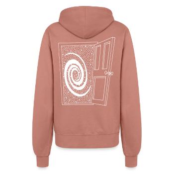 Offene Tür zum Universum - Frauen Kapuzenjacke - Altrosa - Hinten - Maraike (178cm)
