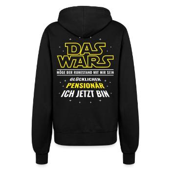 Pension - Das wars - Glücklicher Pensionär ich bin - Frauen Kapuzenjacke - Schwarz - Hinten - Maraike (178cm)