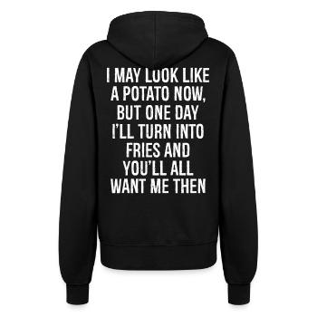 I may look like a potato now but one day - Frauen Kapuzenjacke - Schwarz - Hinten - Maraike (178cm)