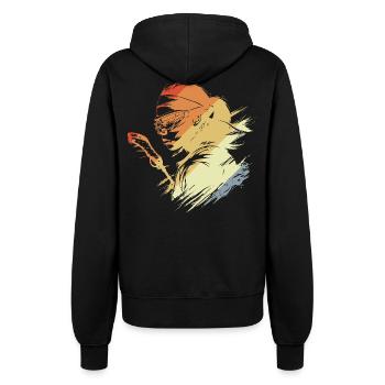 Retro Lacrosse Player - Women’s Hooded Jacket - black - Back - Maraike (178cm)