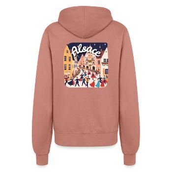 Elsassisches Festtanzdorf - Frauen Kapuzenjacke - Altrosa - Hinten - Maraike (178cm)