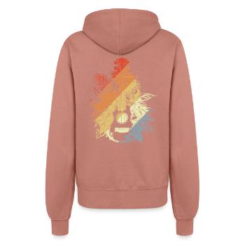 Ukulele Cartoon Look - Women’s Hooded Jacket - dusky rose - Back - Maraike (178cm)