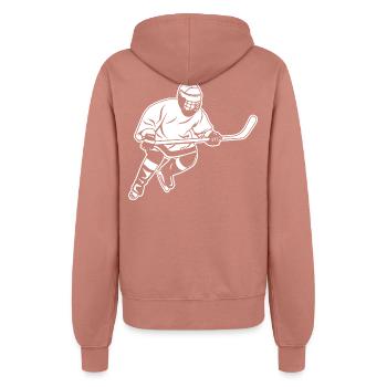 Eishockeyspieler - Frauen Kapuzenjacke - Altrosa - Hinten - Maraike (178cm)