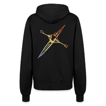 Rudder Sketch Vintage Look - Women’s Hooded Jacket - black - Back - Maraike (178cm)