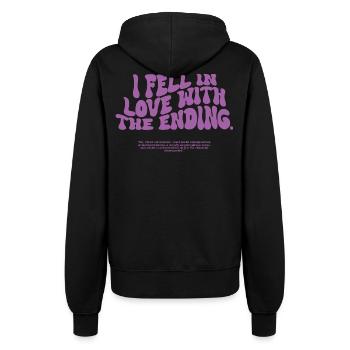I Fell in Love With the Ending – Funny Book Quote - Frauen Kapuzenjacke - Schwarz - Hinten - Maraike (178cm)