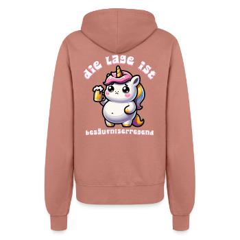 Süßes Einhorn Bier Feier - Frauen Kapuzenjacke - Altrosa - Hinten - Maraike (178cm)