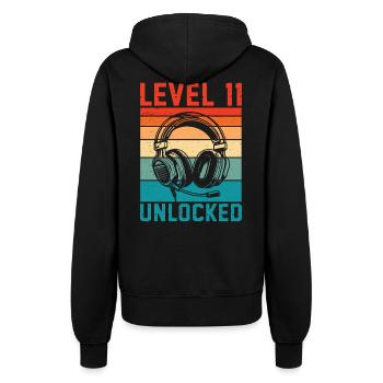 Level 11 freigeschaltet, 11. Jahrestag - Frauen Kapuzenjacke - Schwarz - Hinten - Maraike (178cm)