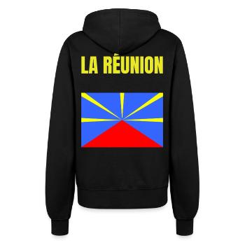 T-shirt drapeau La Réunion volcan - Veste à capuche Femme - noir - Dos - Maraike (178cm)