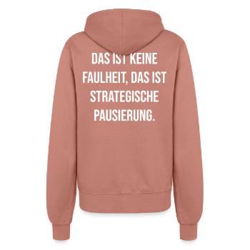 Typographie de rupture stratégique - Veste à capuche Femme - rose poudré - Dos - Maraike (178cm)