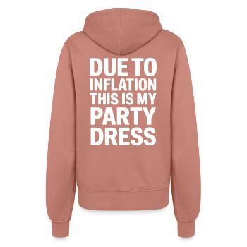 Inflation-Partykleid Spruch - Frauen Kapuzenjacke - Altrosa - Hinten - Maraike (178cm)
