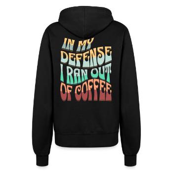 Coffee excuse saying design - Women’s Hooded Jacket - black - Back - Maraike (178cm)