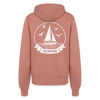 Skipper Sailboat Maritime Captain - Women’s Hooded Jacket - dusky rose - Back - Maraike (178cm)