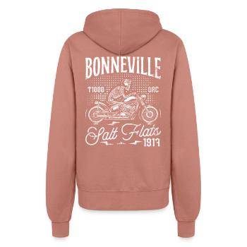 Bonneville Salt Flats Moto Anniversaire 1917 - Veste à capuche Femme - rose poudré - Dos - Maraike (178cm)