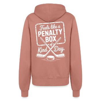 Dicton de la Journée du hockey sur glace : Penalty Box Kind of Day - Veste à capuche Femme - rose poudré - Dos - Maraike (178cm)