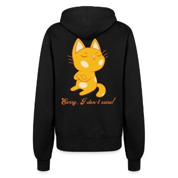 Je m’en fiche, amateur de chats drôle - Veste à capuche Femme - noir - Dos - Maraike (178cm)