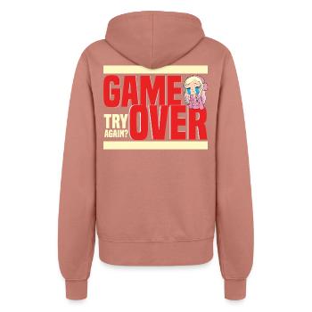 Game Over Retro Humor Noch Mal? - Frauen Kapuzenjacke - Altrosa - Hinten - Maraike (178cm)