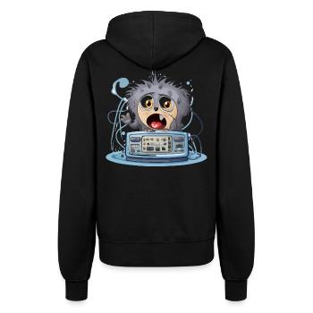 Kuschelige Monsterboombox - Frauen Kapuzenjacke - Schwarz - Hinten - Maraike (178cm)