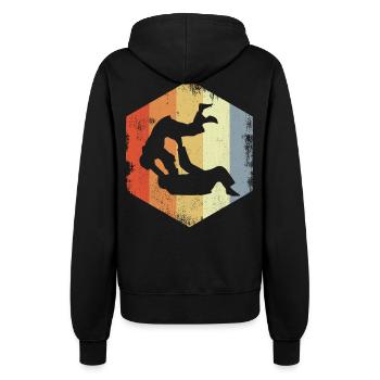 Vintage Judo Fighter - Women’s Hooded Jacket - black - Back - Maraike (178cm)