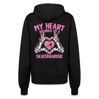 Herz fürs Skaten – Skateboarder Liebe - Frauen Kapuzenjacke - Schwarz - Hinten - Maraike (178cm)