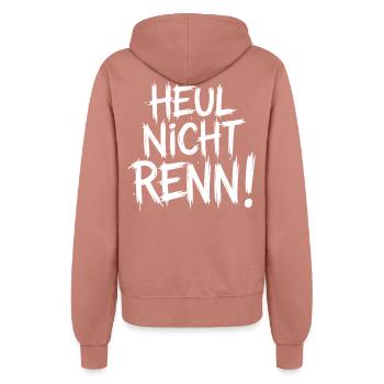 Heul nicht Renn! - Frauen Kapuzenjacke - Altrosa - Hinten - Maraike (178cm)
