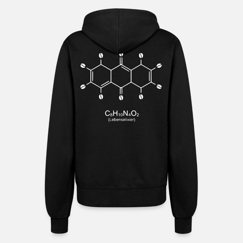 Caffeine Molecule Art Print - Women’s Hooded Jacket - black