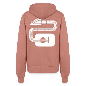 Abstract Shape Guitar - Women’s Hooded Jacket - dusky rose - Back - Maraike (178cm)
