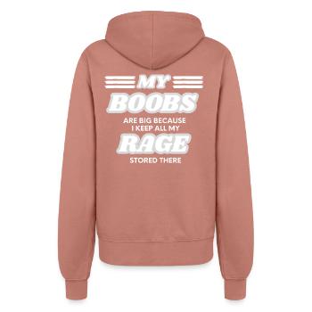 Big Boobs - Frauen Kapuzenjacke - Altrosa - Hinten - Maraike (178cm)