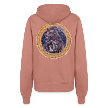 Zodiac Sign Sternzeichen Steinbock Capricorn - Frauen Kapuzenjacke - Altrosa - Hinten - Maraike (178cm)
