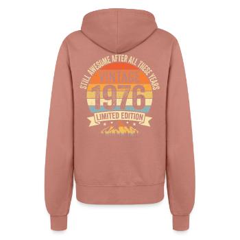 Jahrgang 1976 Retro Geburtstags Design  - Frauen Kapuzenjacke - Altrosa - Hinten - Maraike (178cm)