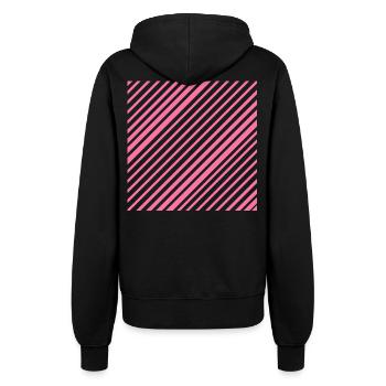 Grafische Linien mit diagonalen Streifen L-Rosa - Frauen Kapuzenjacke - Schwarz - Hinten - Maraike (178cm)