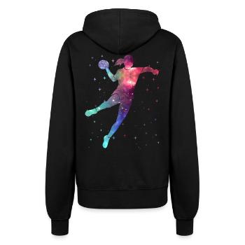 Handball Handballspielerin Weltraum Handballerin - Frauen Kapuzenjacke - Schwarz - Hinten - Maraike (178cm)