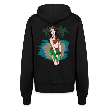 Hawaiian Mädchen Sexy Urlaub Fantasy Sex Erotisch - Frauen Kapuzenjacke - Schwarz - Hinten - Maraike (178cm)