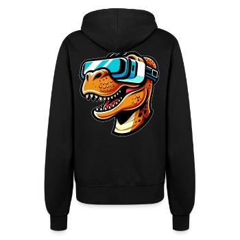 Dino T-Rex VR Gamer Gaming Virtual Reality - Frauen Kapuzenjacke - Schwarz - Hinten - Maraike (178cm)