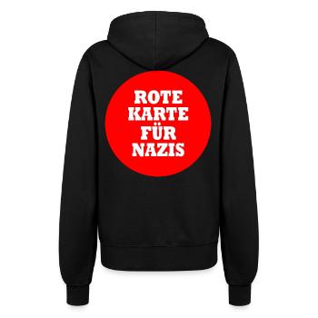 Rote karte für nazis - Frauen Kapuzenjacke - Schwarz - Hinten - Maraike (178cm)