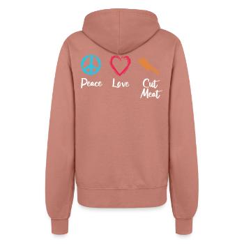 Frieden Liebe Fleisch schneiden - Frauen Kapuzenjacke - Altrosa - Hinten - Maraike (178cm)