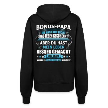 Bonus-papa Spruch Für Schwiegerväter Vatertag - Frauen Kapuzenjacke - Schwarz - Hinten - Maraike (178cm)