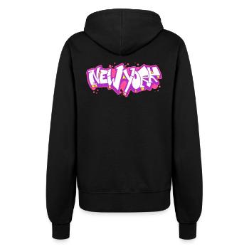 New York Horizontal Graffiti 2 - Women’s Hooded Jacket - black - Back - Maraike (178cm)